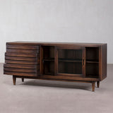 Cabinet - 3 Drawers 2 Doors Dark Brown