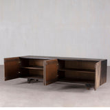 Cabinet - Low Cabinet Blackwash 4 Doors Geometric Design