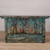 Cabinet - c1920s 4 Doors - Aqua Blue Crackle Lacquer