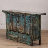 Cabinet - c1920s 4 Doors - Aqua Blue Crackle Lacquer