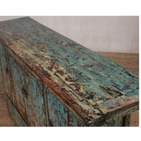 Cabinet - c1920s 4 Doors - Aqua Blue Crackle Lacquer