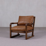 Occasional Chair - Wooden Frame with Leather Cushions