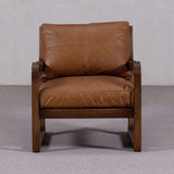 Occasional Chair - Wooden Frame with Leather Cushions