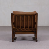 Occasional Chair - Wooden Frame with Leather Cushions