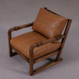 Occasional Chair - Wooden Frame with Leather Cushions