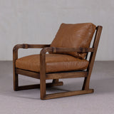 Occasional Chair - Wooden Frame with Leather Cushions