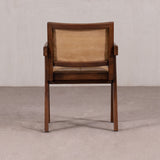 Dining Chair - Wooden Frame with Arms and Leather Cushions