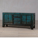 Cabinet - c1920s 4 Doors and 3 Drawers Teal Lacquer