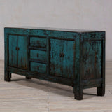 Cabinet - c1920s 4 Doors and 3 Drawers Teal Lacquer