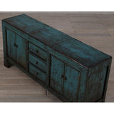 Cabinet - c1920s 4 Doors and 3 Drawers Teal Lacquer