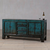 Cabinet - c1920s 4 Doors and 3 Drawers Teal Lacquer