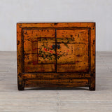 Cabinet - c1920s 2 Doors - Burnt Orange with Original Painting