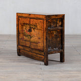 Cabinet - c1920s 2 Doors - Burnt Orange with Original Painting