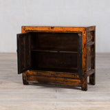 Cabinet - c1920s 2 Doors - Burnt Orange with Original Painting