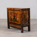 Cabinet - c1920s 2 Doors - Burnt Orange with Original Painted Detail