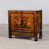 Cabinet - c1920s 2 Doors - Burnt Orange with Original Painted Detail