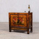 Cabinet - c1920s 2 Doors - Burnt Orange with Original Painted Detail