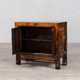 Cabinet - c1920s 2 Doors - Burnt Orange with Original Painted Detail