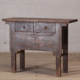 Table - Console Table - c1920s Rubbed Black Finish