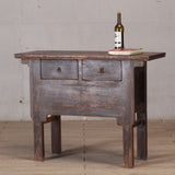 Table - Console Table - c1920s Rubbed Black Finish