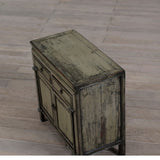 Cabinet - c1920s 2 Doors - 2 Drawers - Pale Olive Green Lacquer
