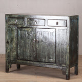 Cabinet - c1920s 2 Doors  3 Drawers - Dark Green Lacquer