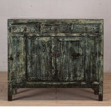 Cabinet - c1920s 2 Doors  3 Drawers - Dark Green Lacquer