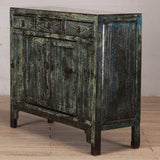 Cabinet - c1920s 2 Doors  3 Drawers - Dark Green Lacquer