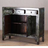 Cabinet - c1920s 2 Doors  3 Drawers - Dark Green Lacquer