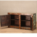 Cabinet - c1920s 2 Doors  - Green Crackle Lacquer