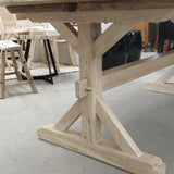 Dining Table - White washed with pedestal legs