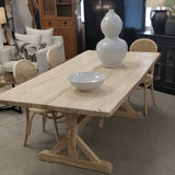 Dining Table - White washed with pedestal legs