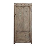 Tall Cabinet - 1 Door - c1920s  Distressed Finish Cream