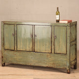 Cabinet - c 1920 4 Doors Pale Green Lacquer