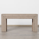 Console - Curved Panel and carved Detail - Whitewash