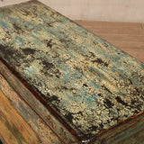 Cabinet 1 Door c 1920 Green Crackle with Green / Yellow Painting