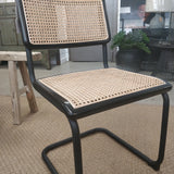 Chair - Dining Chair Black and Rattan