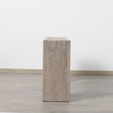 Console - Curved Panel and carved Detail - Whitewash