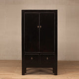 Cabinet - Tall 2 Door  2 Drawers Black Lacquer