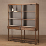 Cabinet - Tall Cabinet - Beech - 8 Shelves 2 Drawers