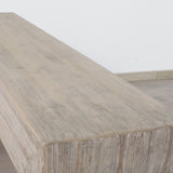 Console - Curved Panel and carved Detail - Whitewash