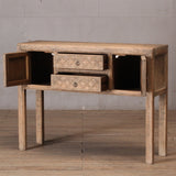 Console - 2 Drawers 2 Doors - Carved Detail - Dry Grind