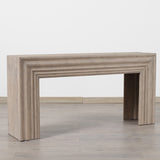 Console - Curved Panel and carved Detail - Whitewash
