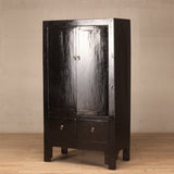 Cabinet - Tall 2 Door  2 Drawers Black Lacquer