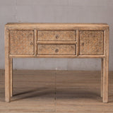 Console - 2 Drawers 2 Doors - Carved Detail - Dry Grind