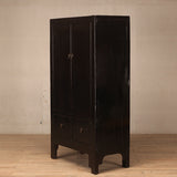 Cabinet - Tall 2 Door  2 Drawers Black Lacquer