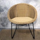 Duo dining chair - honey with black metal legs