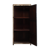 Tall Cabinet - 1 Door - c1920s  Distressed Finish Cream