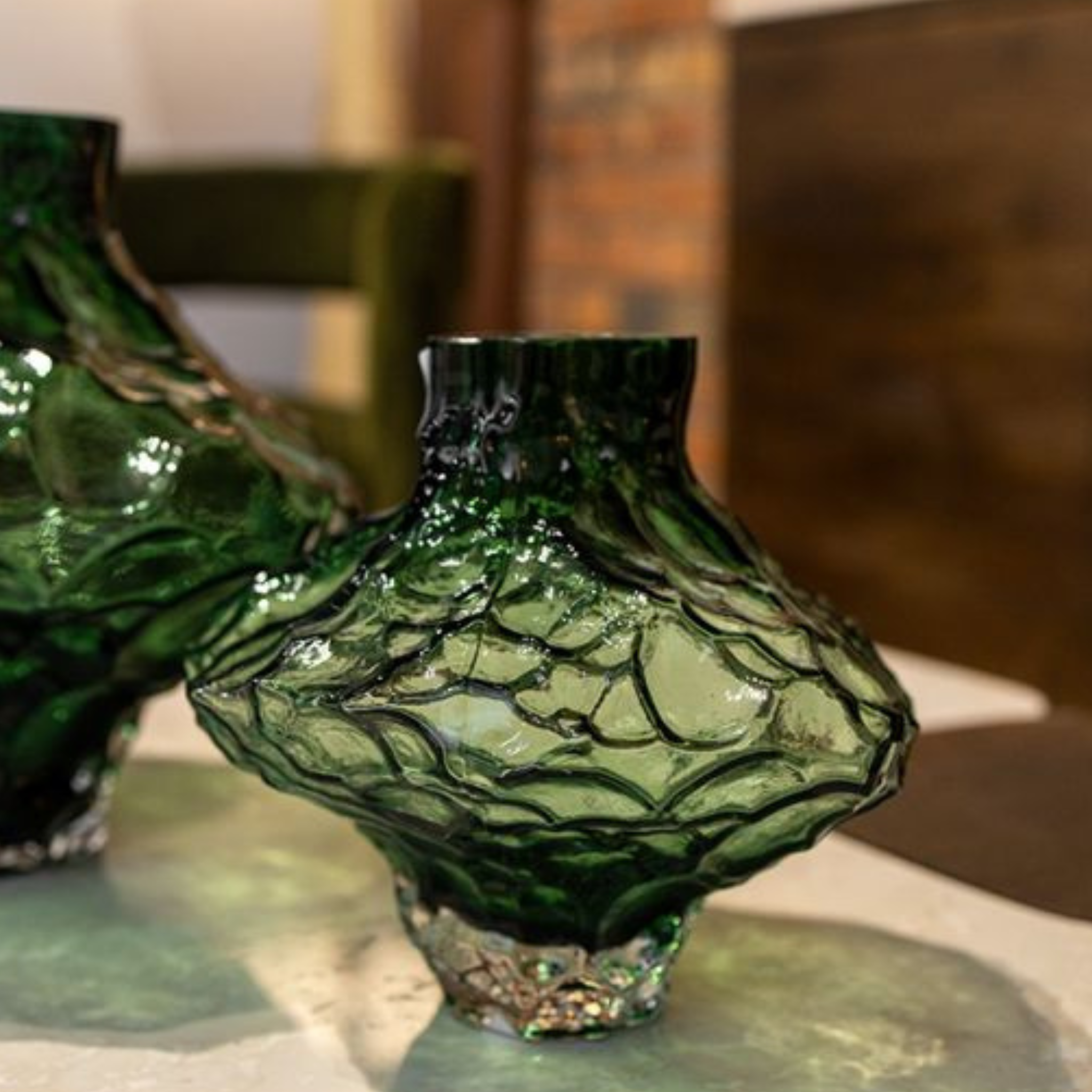 Vase - Ruby Green Glass Vase