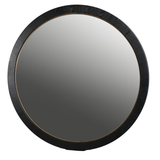 Mirror - Round Mirror Black Oak and Gold Large